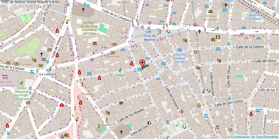 mapa Tirso de Molina Hostel hostal Madrid
