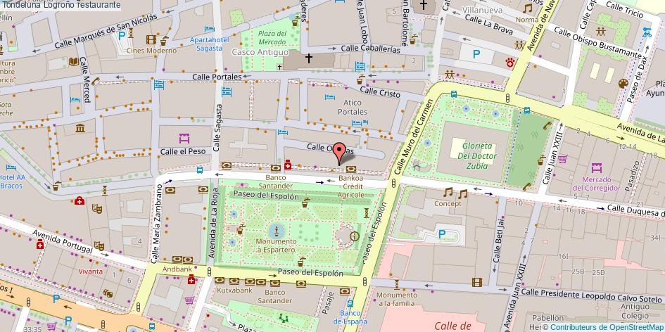 mapa Tondeluna restaurante Logroño