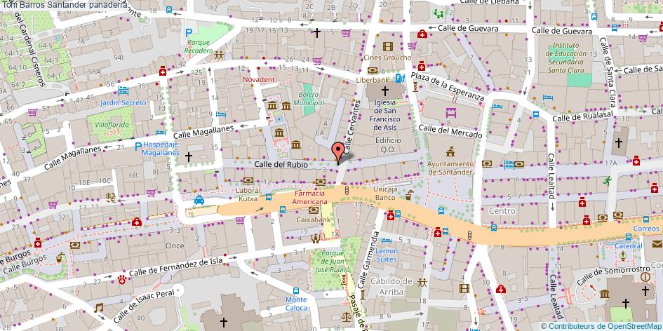 mapa Toni Barros panadería Santander