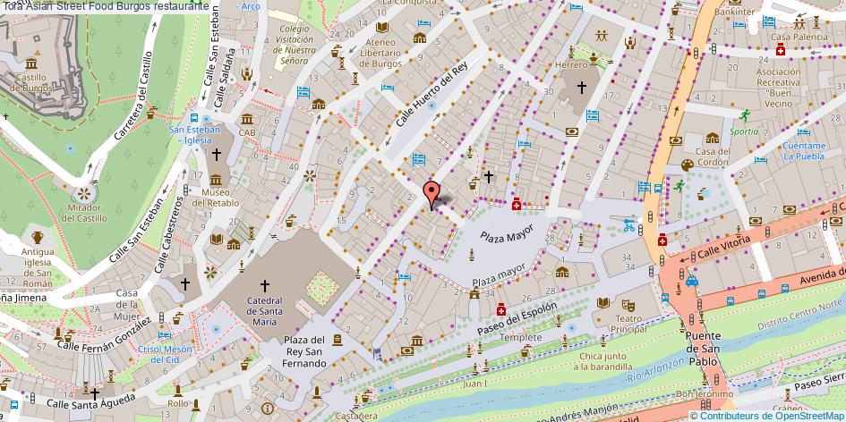mapa Tora Asian Street Food restaurante Burgos