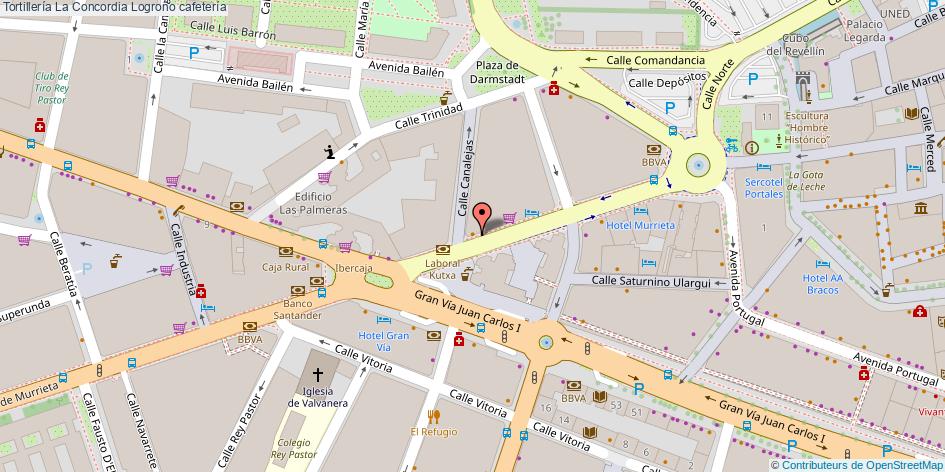 mapa Tortillería La Concordia cafetería Logroño