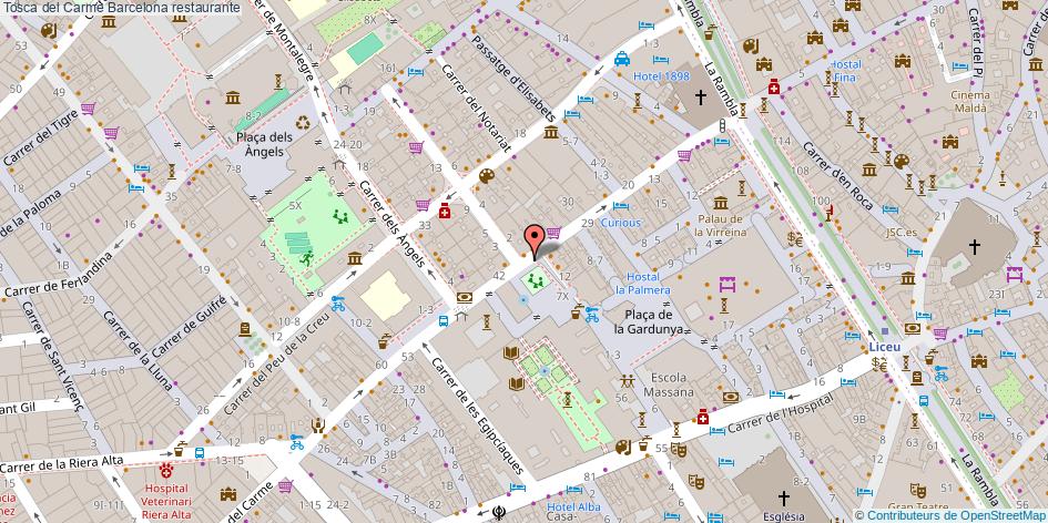 mapa Tosca del Carme restaurante Barcelona