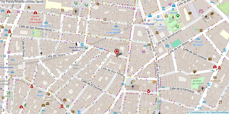 mapa Toy Panda comida rápida Madrid
