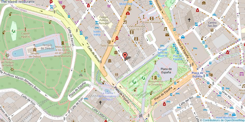 mapa Tres restaurante Madrid