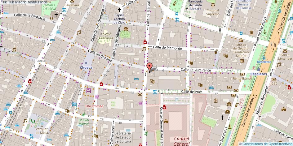 mapa Tuk Tuk restaurante Madrid