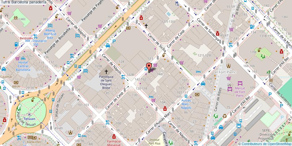 mapa Turris panadería Barcelona
