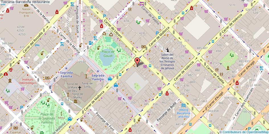 mapa Tuscania restaurante Barcelona