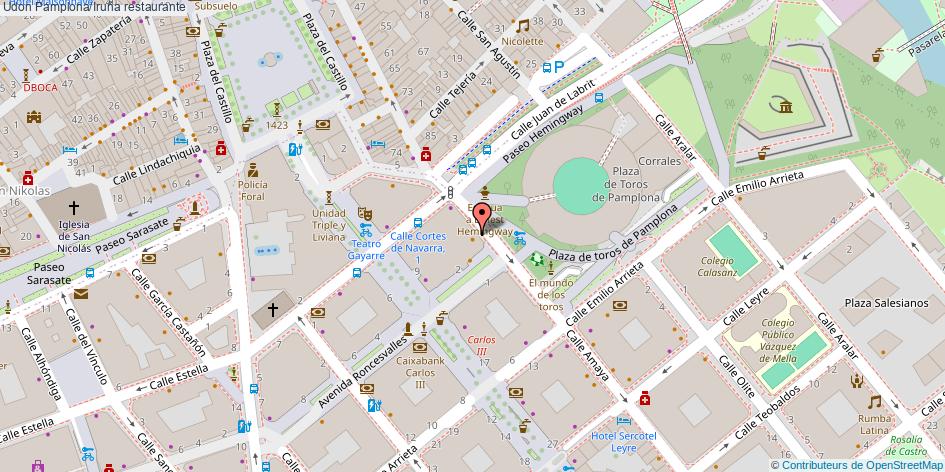 mapa Udon restaurante Pamplona/Iruña