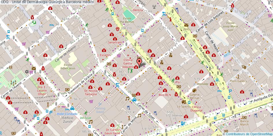 mapa UDQ - Unitat de Dermatologia Quirúrgica médico Barcelona