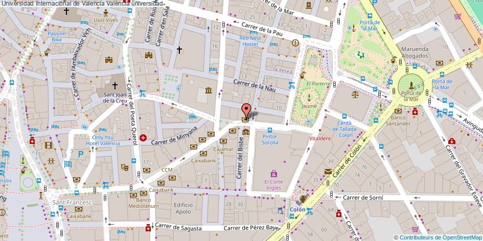 mapa Universidad Internacional de Valencia universidad València