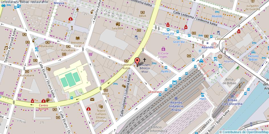 mapa Urrestarazu restaurante Bilbao