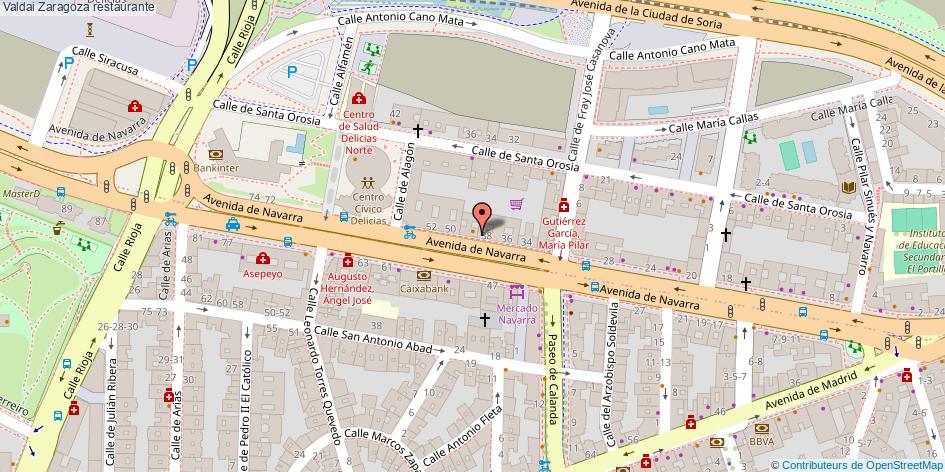 mapa Valdai restaurante Zaragoza