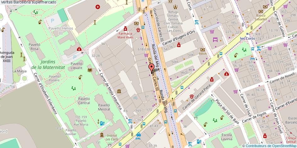 mapa Veritas supermercado Barcelona