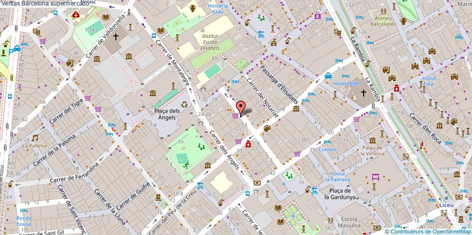 mapa Veritas supermercado Barcelona