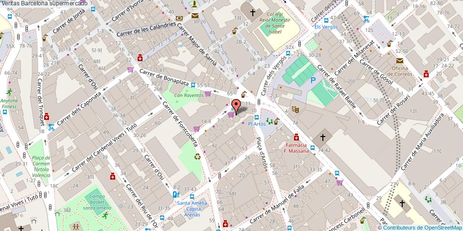 mapa Veritas supermercado Barcelona