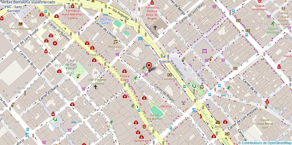 mapa Veritas supermercado Barcelona