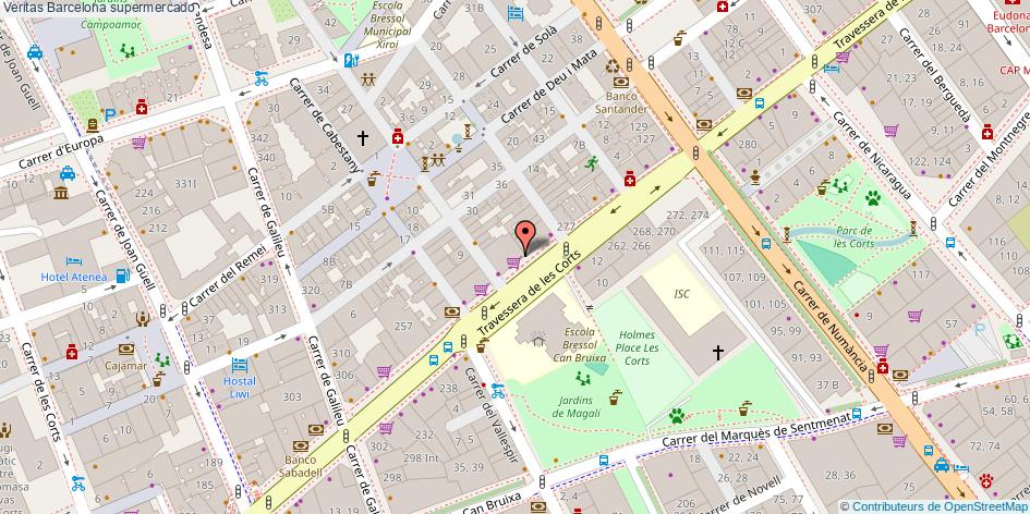 mapa Veritas supermercado Barcelona