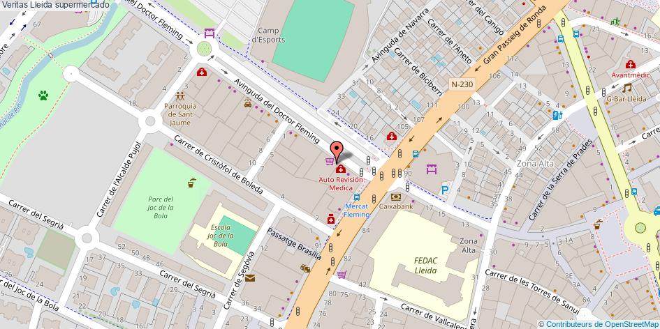 mapa Veritas supermercado Lleida