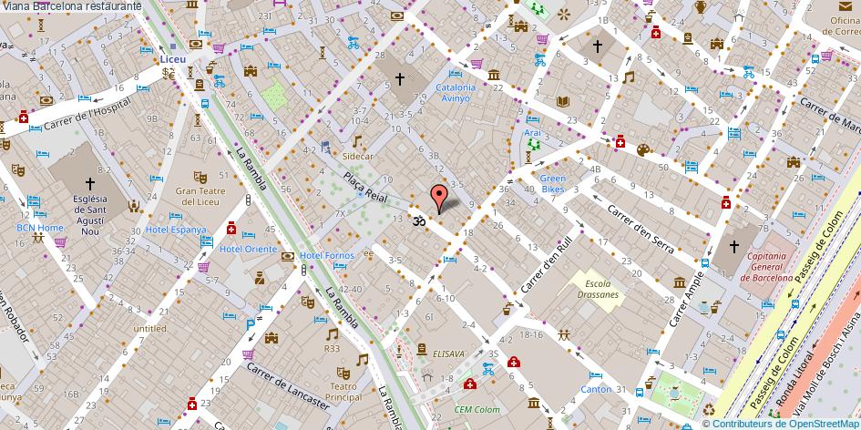 mapa Viana restaurante Barcelona