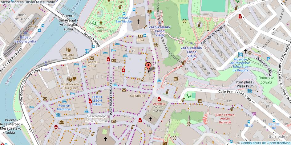 mapa Victor Montes restaurante Bilbao