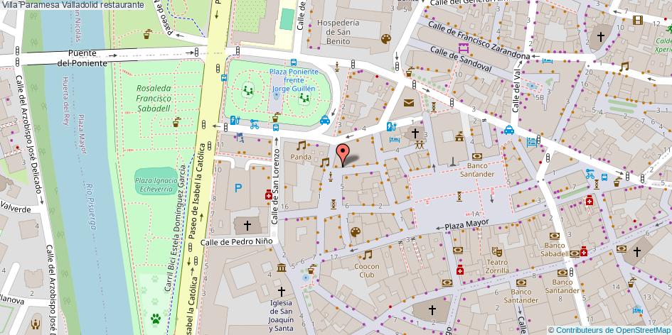 mapa Villa Paramesa restaurante Valladolid