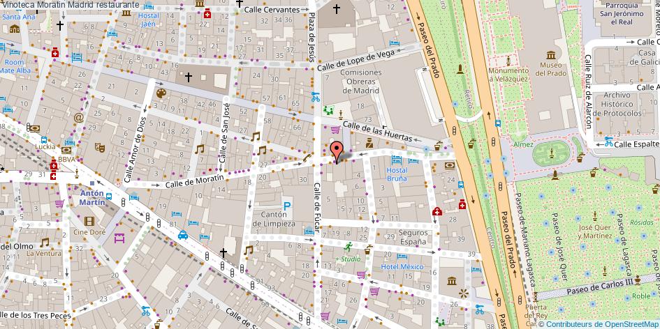 mapa Vinoteca Moratin restaurante Madrid