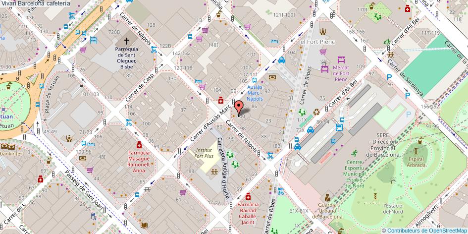 mapa Vivari cafetería Barcelona