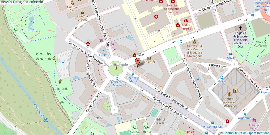 mapa VIVARI cafetería Tarragona