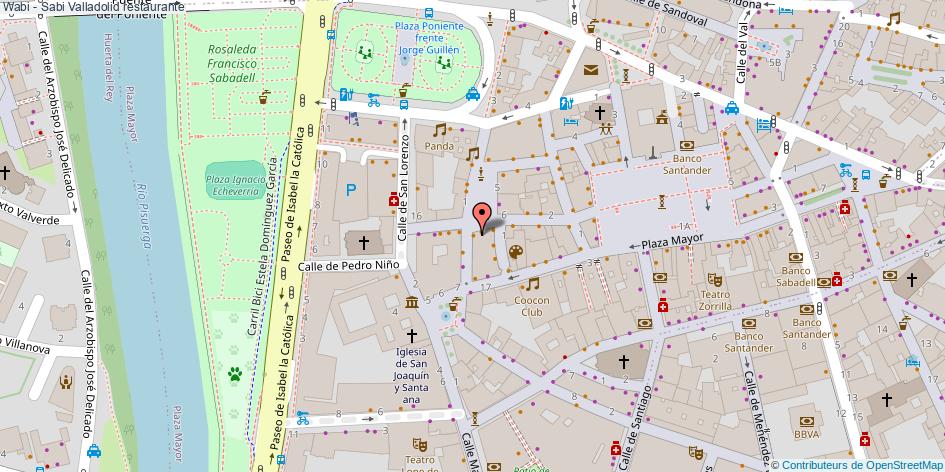 mapa Wabi - Sabi restaurante Valladolid