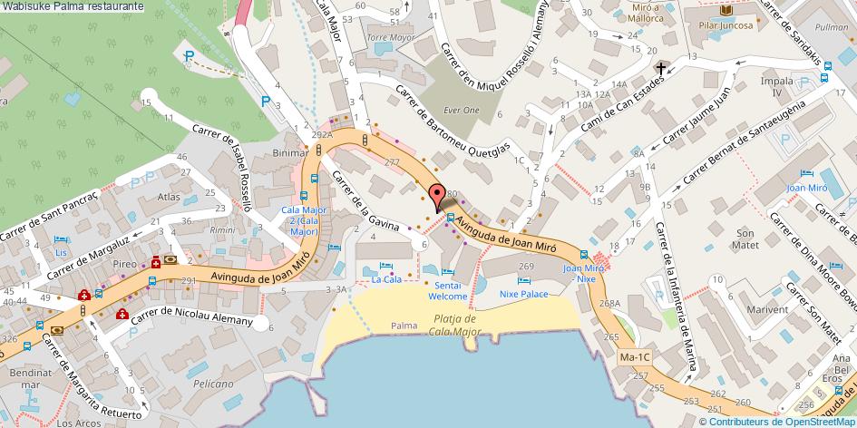 mapa Wabisuke restaurante Palma