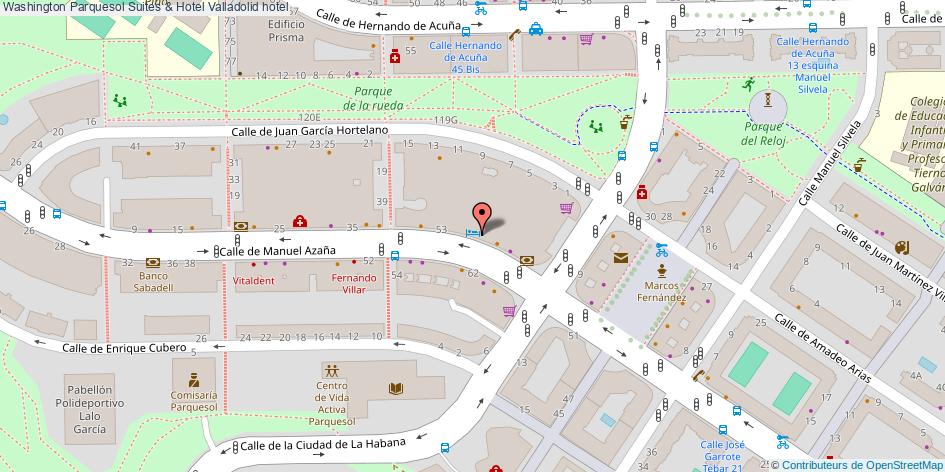 mapa Washington Parquesol Suites & Hotel hotel Valladolid