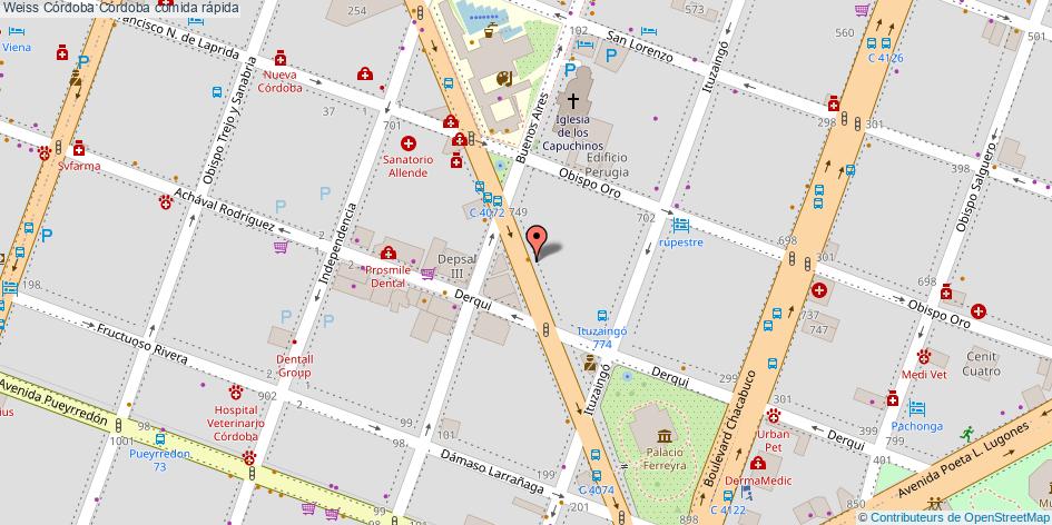 mapa Weiss Córdoba comida rápida Córdoba
