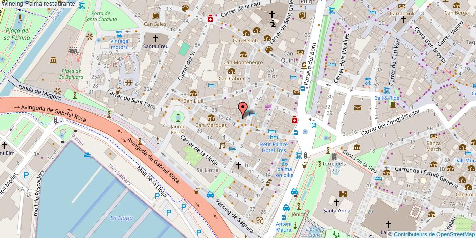 mapa Wineing restaurante Palma