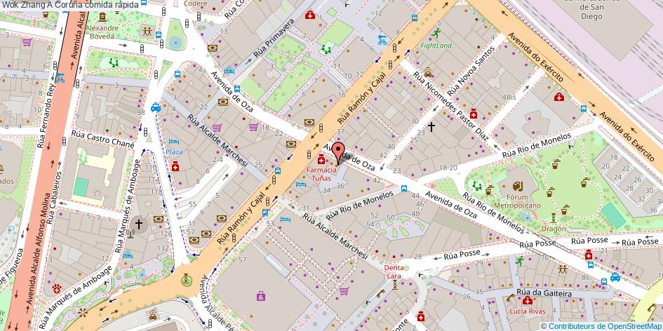 mapa Wok Zhang comida rápida A Coruña
