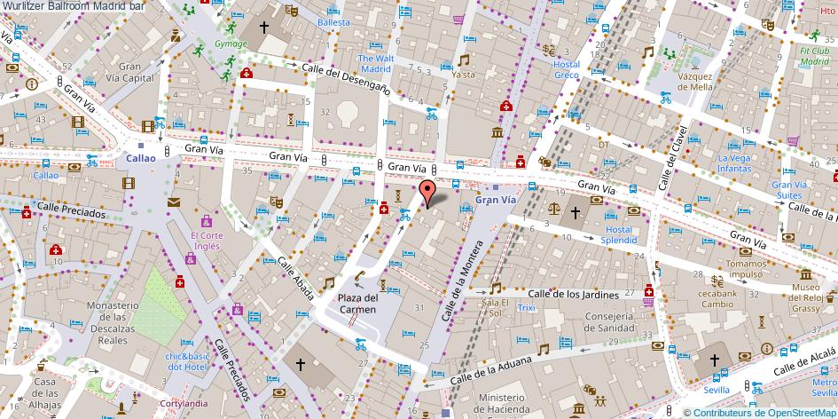 mapa Wurlitzer Ballroom bar Madrid