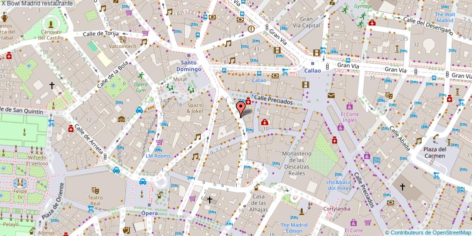 mapa X Bowl restaurante Madrid