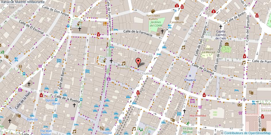 mapa Xanacuk restaurante Madrid