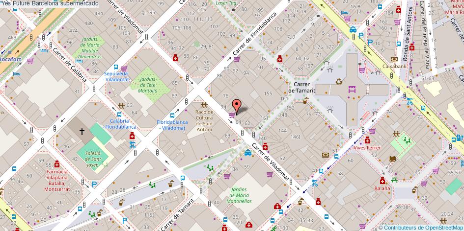 mapa Yes Future supermercado Barcelona