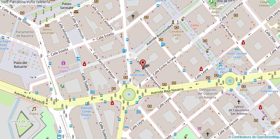 mapa Yoldi cafetería Pamplona/Iruña