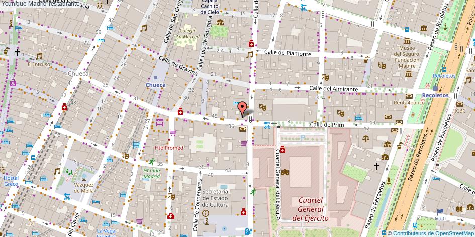 mapa Younique restaurante Madrid