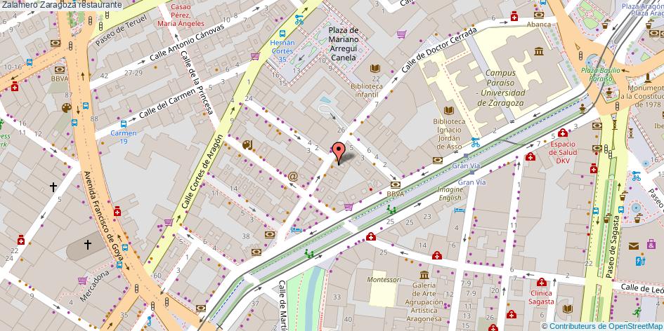 mapa Zalamero restaurante Zaragoza