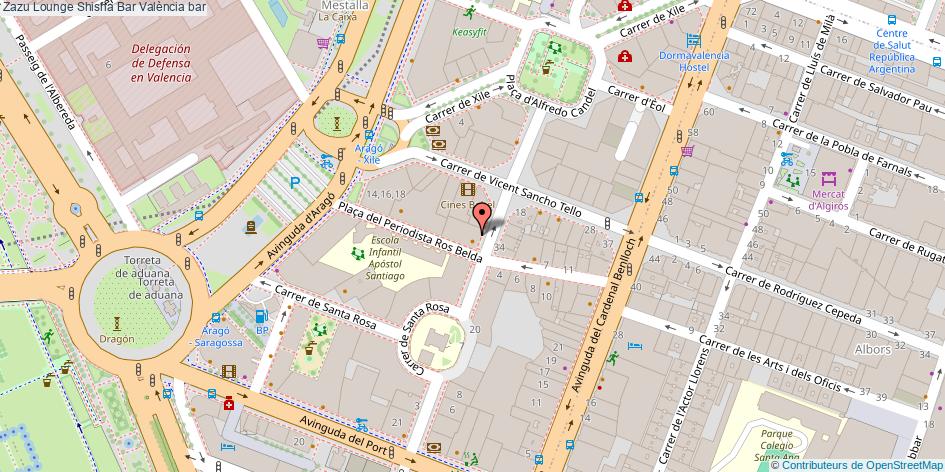 mapa Zazu Lounge Shisha Bar bar València