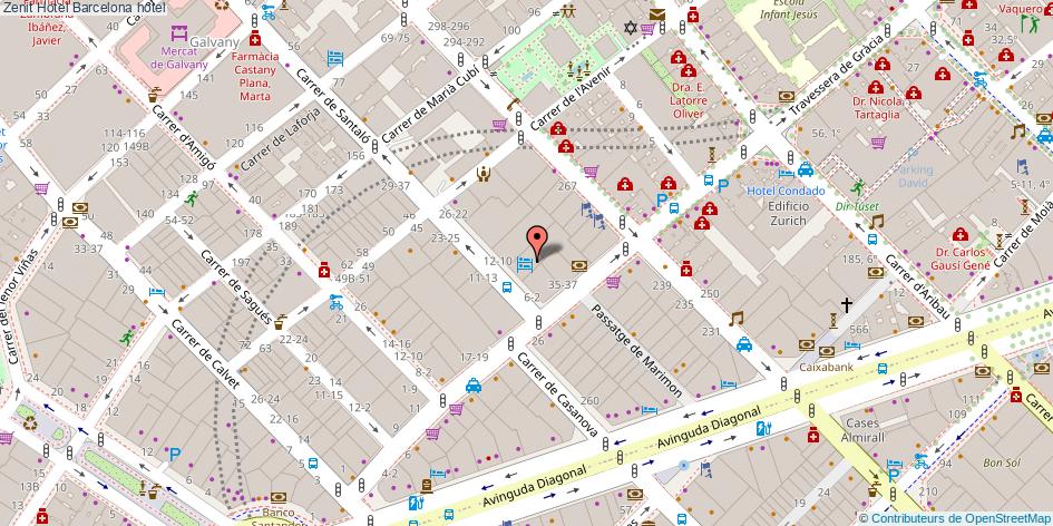 mapa Zenit Hotel hotel Barcelona
